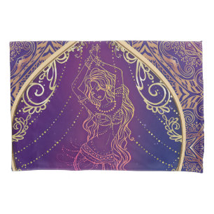 Paarse en goudMarokkaanse Arabische Belly Dansende Kussensloop