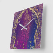 Paarse en goudMarokkaanse Arabische Belly Dansende Vierkante Klok (Hoek)