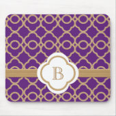 Paarse en goudMarokkaanse monogrammen Muismat (Voorkant)