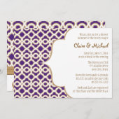 Paarse en goudMarokkaanse paar bruiloft Kaart (Voorkant / Achterkant)