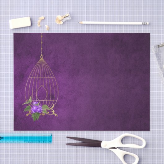 Paarse en goudmatige bramen tissuepapier (Craft)