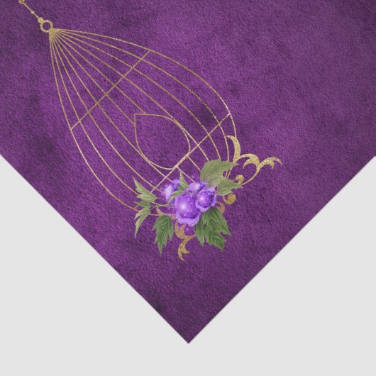 Paarse en goudmatige bramen tissuepapier (Detail)