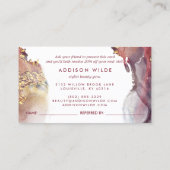 Paarse en goudmatige kunst Vloeibare Waterverf Ink Aanbevelingskaartje (Achterkant)