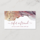 Paarse en goudmatige kunst Vloeibare Waterverf Ink Aanbevelingskaartje (Voorkant)