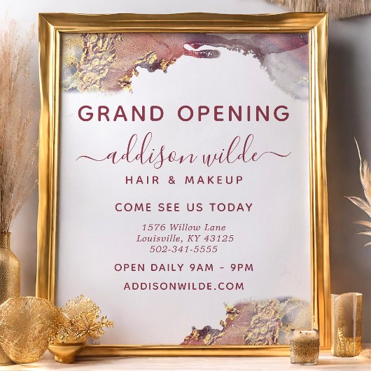 Paarse en goudmatige kunst Vloeibare Waterverf Ink Flyer