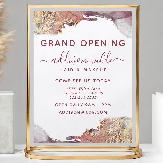 Paarse en goudmatige kunst Vloeibare Waterverf Ink Flyer