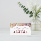 Paarse en goudmatige kunst Vloeibare Waterverf Ink Klantenkaartje (Staand voorkant)