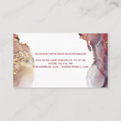 Paarse en goudmatige kunst Vloeibare Waterverf Ink Klantenkaartje (Achterkant)