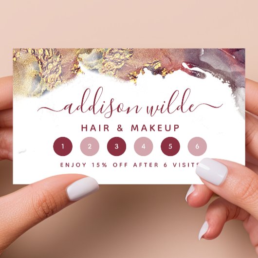 Paarse en goudmatige kunst Vloeibare Waterverf Ink Klantenkaartje