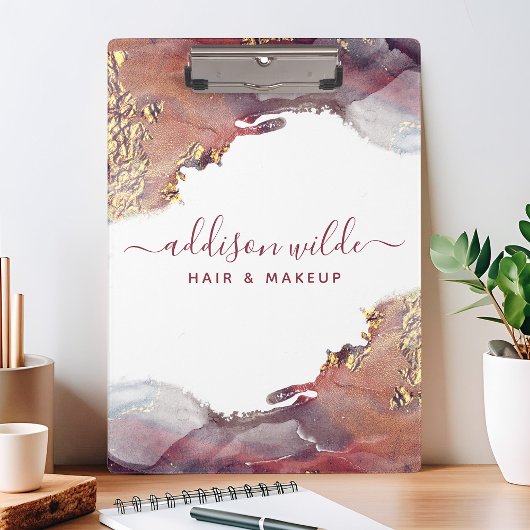 Paarse en goudmatige kunst Vloeibare Waterverf Ink Klembord