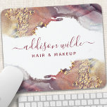 Paarse en goudmatige kunst Vloeibare Waterverf Ink Muismat<br><div class="desc">Paarse en goudmatige kunst Vloeibare Waterverf Inkt Muismat. Perfect voor make-up artiesten,  haarstylists,  cosmetologen en nog veel meer!</div>