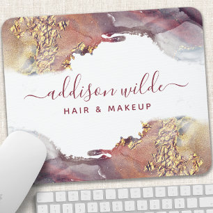 Paarse en goudmatige kunst Vloeibare Waterverf Ink Muismat