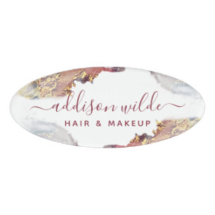 Paarse en goudmatige kunst Vloeibare Waterverf Ink Naambadge