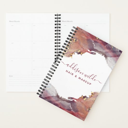 Paarse en goudmatige kunst Vloeibare Waterverf Ink Planner (Display)