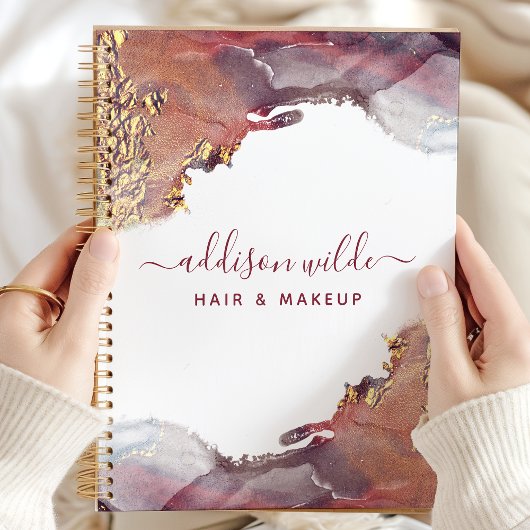 Paarse en goudmatige kunst Vloeibare Waterverf Ink Planner