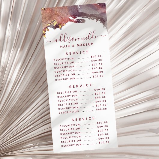 Paarse en goudmatige kunst Vloeibare Waterverf Ink Reclamekaart