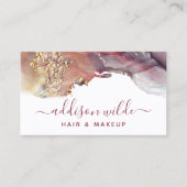 Paarse en goudmatige kunst Vloeibare Waterverf Ink Visitekaartje (Voorkant)