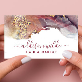 Paarse en goudmatige kunst Vloeibare Waterverf Ink Visitekaartje