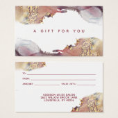 Paarse en goudmatige, vloeibaar-inktcadeau-Kaart Visitekaartje (Voorkant /achterkant)