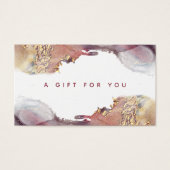 Paarse en goudmatige, vloeibaar-inktcadeau-Kaart Visitekaartje (Voorkant)