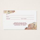 Paarse en goudmatige, vloeibaar-inktcadeau-Kaart Visitekaartje (Achterkant)