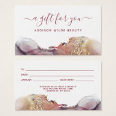 Paarse en goudmatige vloeibare Waterverf - Kaart m (Voorkant /achterkant)