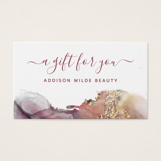 Paarse en goudmatige vloeibare Waterverf - Kaart m (Voorkant)