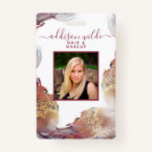 Paarse en goudmatige zoutoplossing voor vloeibare  badge (Voorkant)