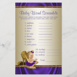 Paarse en goudmeisjes Baby shower Games