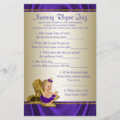 Paarse en goudmeisjes Baby shower Games (Achterkant)