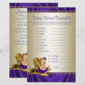 Paarse en goudmeisjes Baby shower Games (Voorkant / Achterkant)