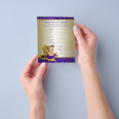 Paarse en goudmeisjes Baby shower Games Flyer (Hand)