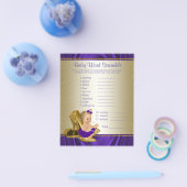 Paarse en goudmeisjes Baby shower Games Flyer (Enkel)