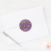 Paarse en goudmeisjes Princess Party Ronde Sticker (Envelop)