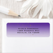 Paarse en goudmoderne Glam Vrijgezellenfeest Etiket (Insitu)