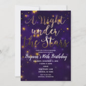 Paarse en goudnacht onder de sterren kaart (Voorkant)