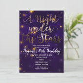 Paarse en goudnacht onder de sterren kaart (Staand voorkant)