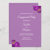 Paarse en goudplatenpartij kaart (Voorkant / Achterkant)