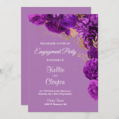 Paarse en goudplatenpartij kaart (Voorkant / Achterkant)