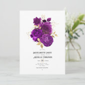 Paarse en goudplatenpartij kaart (Staand voorkant)