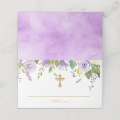 Paarse en goudplatte Baptisme Folded Plaatskaartje (Buitenkant ongevouwen)