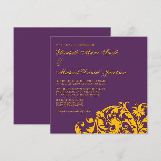 Paarse en goudpleisters kaart (Voorkant / Achterkant)