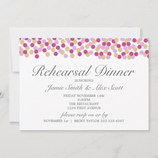 Paarse en goudpokken repetitie kaart (Voorkant)