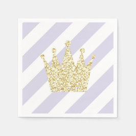 Paarse en goudprinses Crown Napkins Servetten