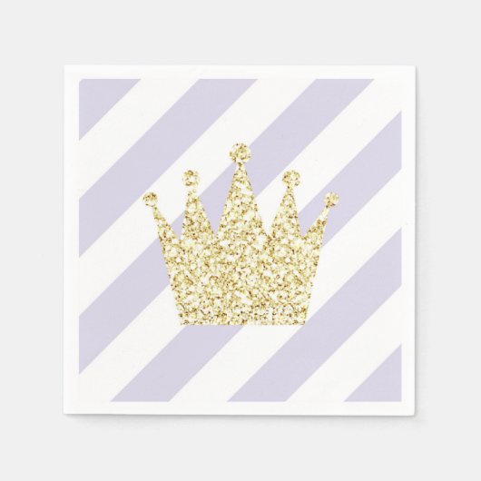 Paarse en goudprinses Crown Napkins Servetten (Voorkant)