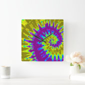 Paarse en goudspieren vierkante klok (Huis)