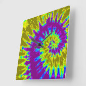 Paarse en goudspieren vierkante klok (Hoek)