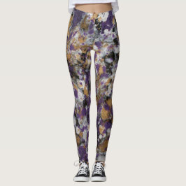 Paarse en goudsterrenstelsels leggings