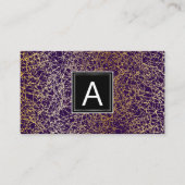 Paarse en goudtextuur | Modern Visitekaartje (Voorkant)