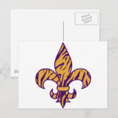 Paarse en goudtijgerstavel briefkaart (Voorkant / Achterkant)